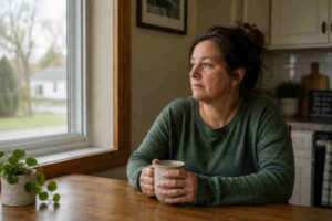 Adult woman experiencing symptoms of depression in Barry County